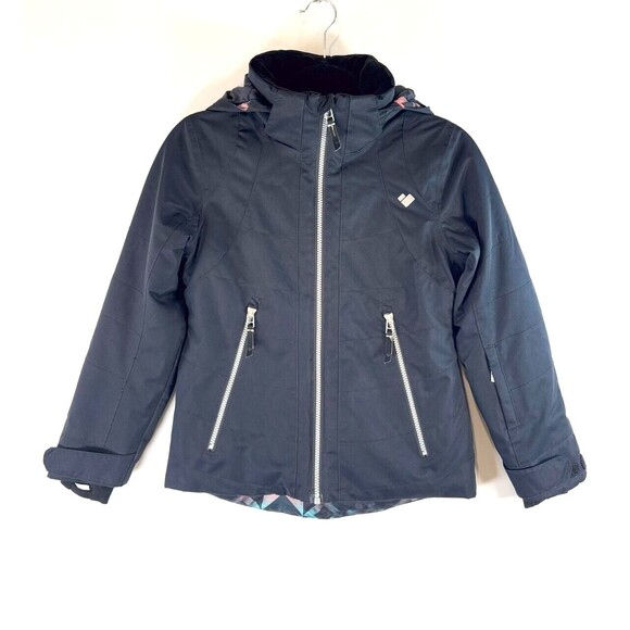 Obermeyer Teen Girls Jacket Black Haana Full Zip Hooded Outdoor Ski Winter Small